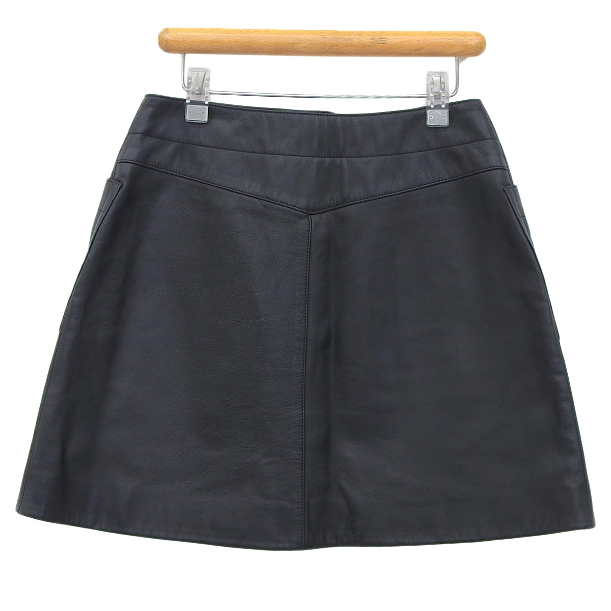 Dior Leather Short Skirt Black