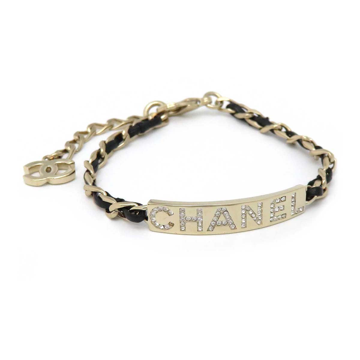 Chanel GP Leather Chain Bracelet 46628