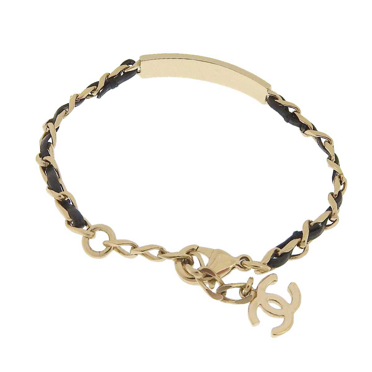 Chanel GP Leather Chain Bracelet 46628