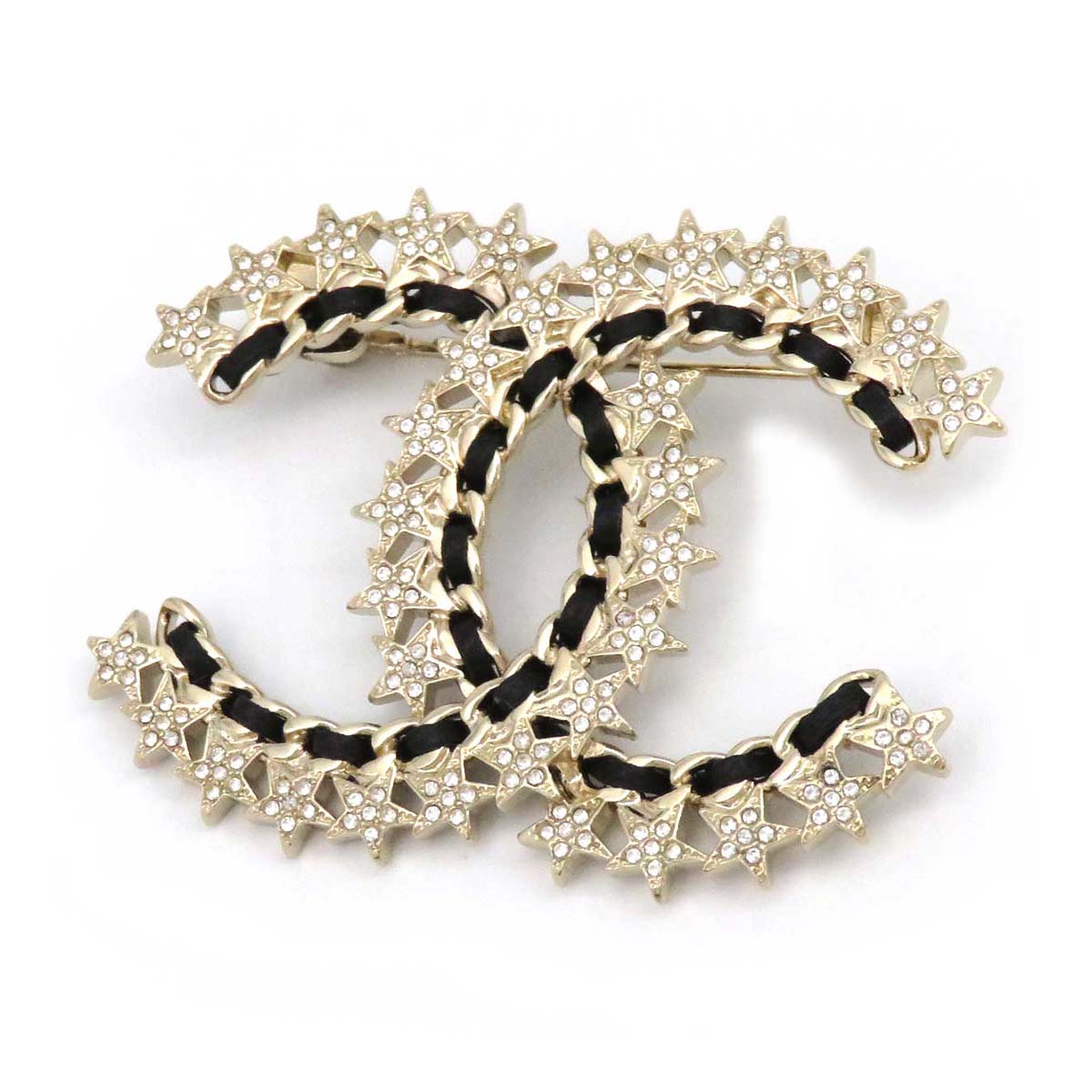 Chanel GP Leather Coco Mark Star Brooch