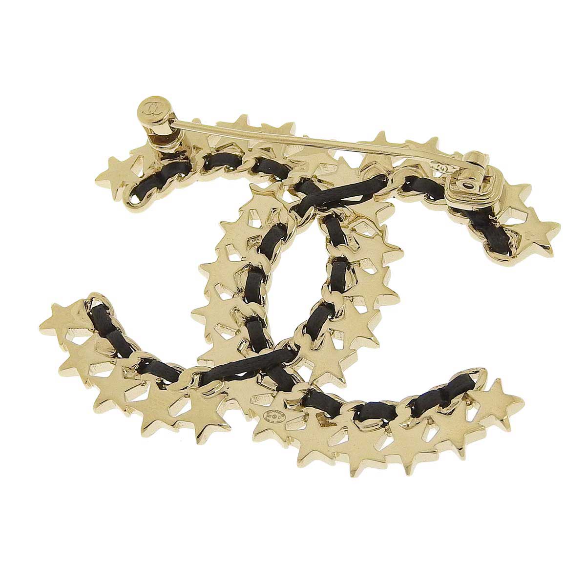 Chanel GP Leather Coco Mark Star Brooch