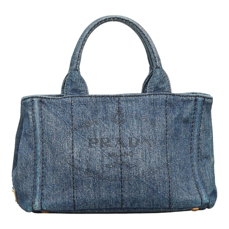 Prada Denim Mini Canapa Handbag B2439G in Very Good Condition