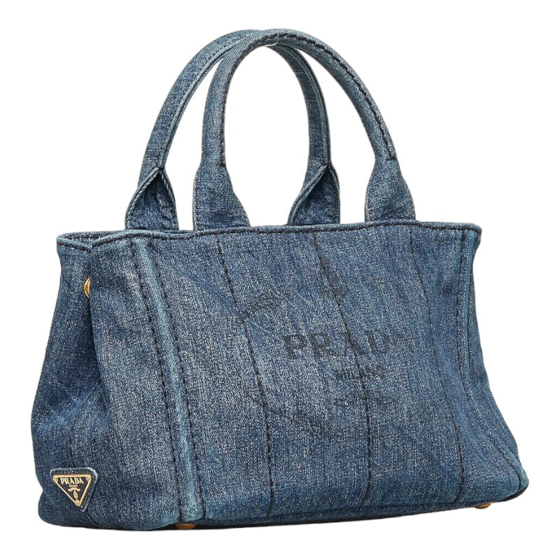 Prada Denim Mini Canapa Handbag B2439G in Very Good Condition