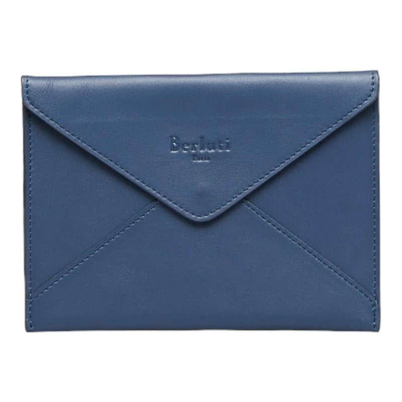 Berluti Leather Pouch Navy Ladies in Very Good Condition