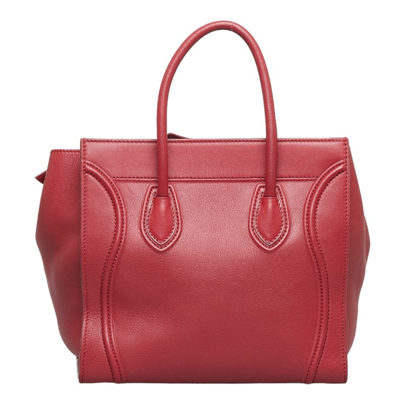 Celine Luggage Phantom Leather Handbag Red