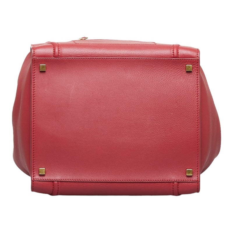 Celine Luggage Phantom Leather Handbag Red