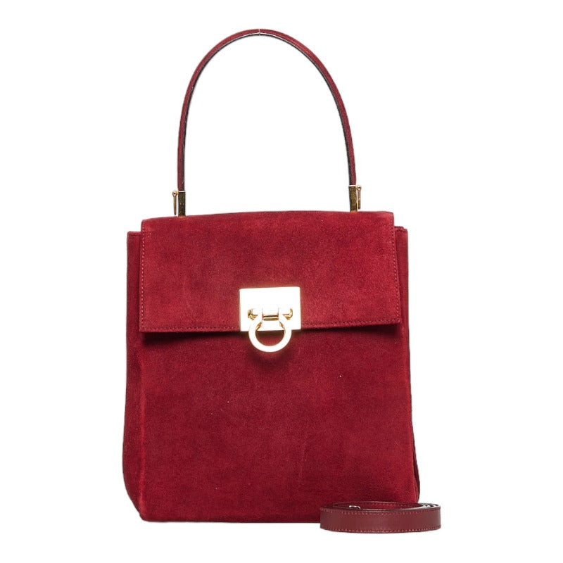 Salvatore Ferragamo Suede Gancini 2WAY Handbag