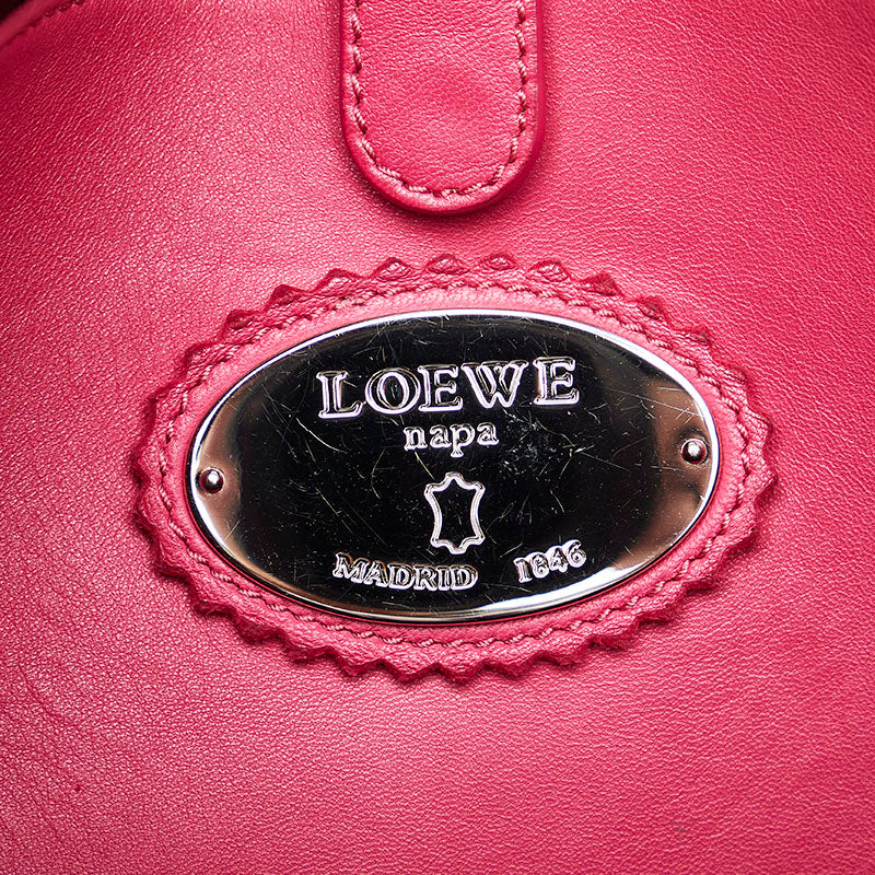 Loewe Anagram Tassel Leather Shoulder Bag Pink in Good Condition