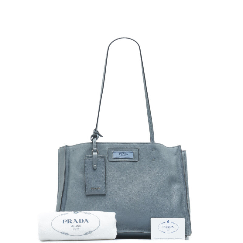 Prada Leather Etiquette Shoulder Tote Bag 1BG122