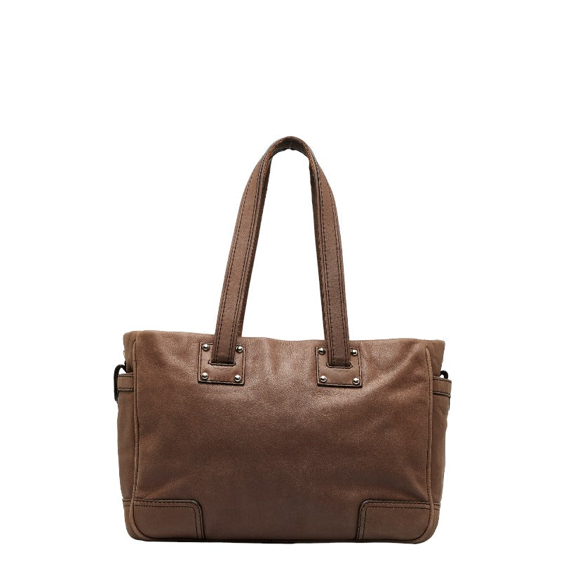 Loewe Anagram Leather Handbag Tote Brown