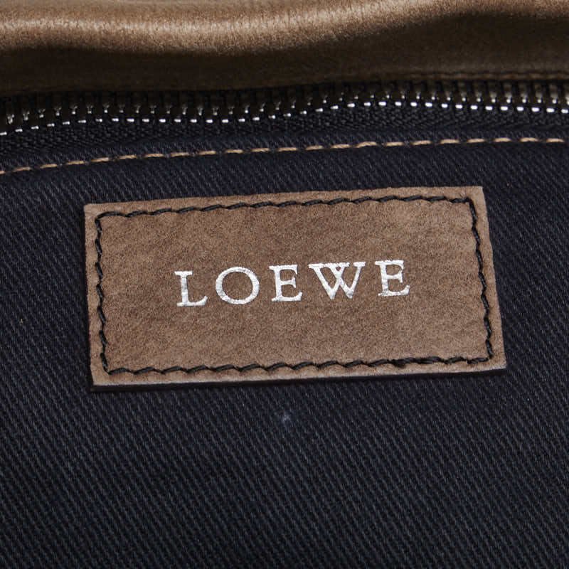 Loewe Anagram Leather Handbag Tote Brown