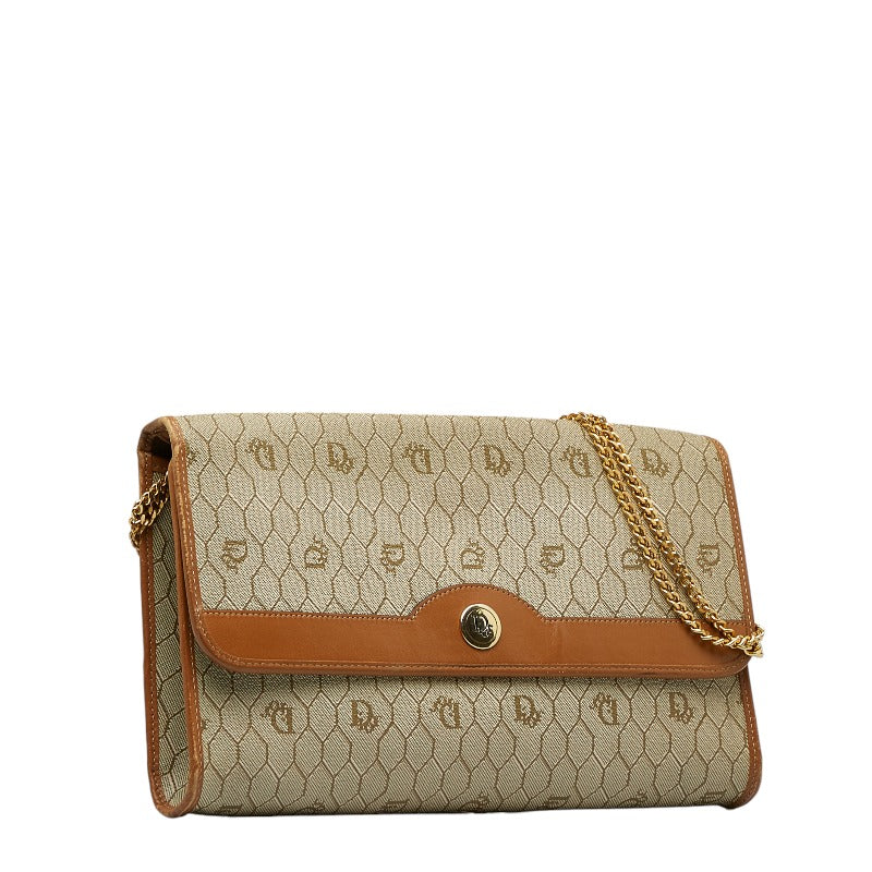 Dior Honeycomb Canvas Chain Shoulder Bag Canvas Shoulder Bag in Good condition