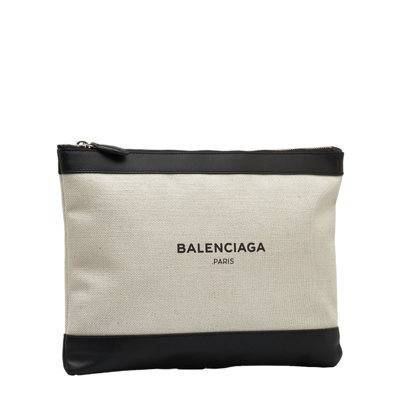 Balenciaga Navy Clip Canvas Clutch Bag Canvas Clutch Bag 420407 in Excellent condition