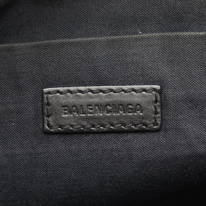 Balenciaga Canvas Leather Navy Clip L Clutch Bag 373840 in Good Condition