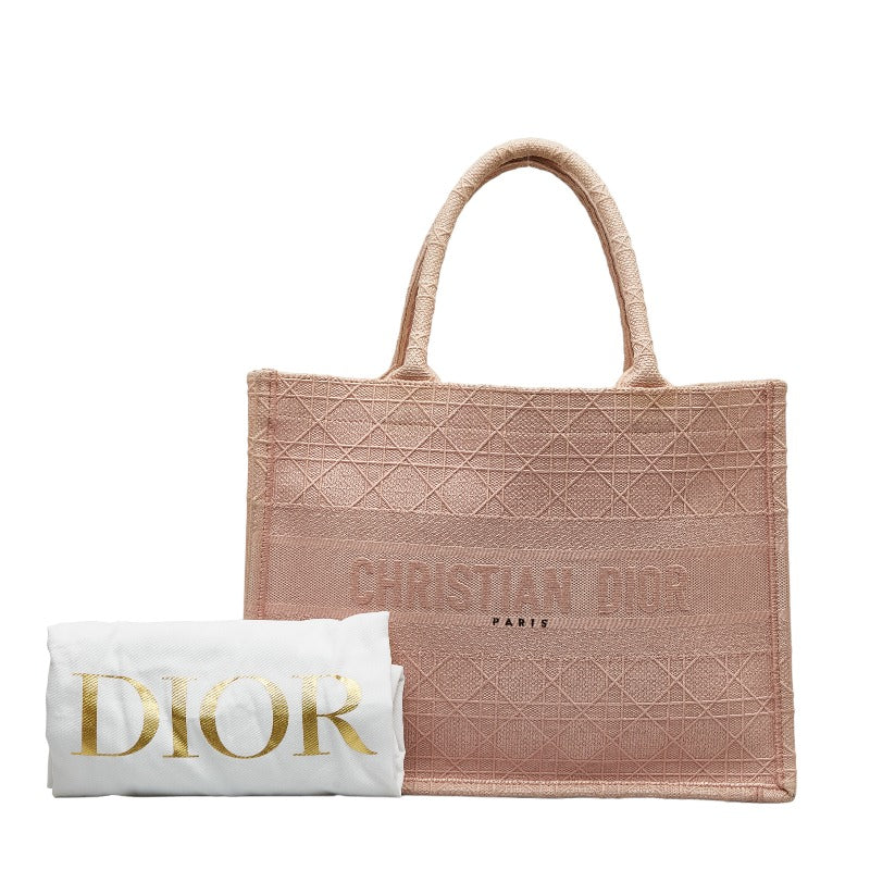 Dior Book Tote Pink Canvas Handbag