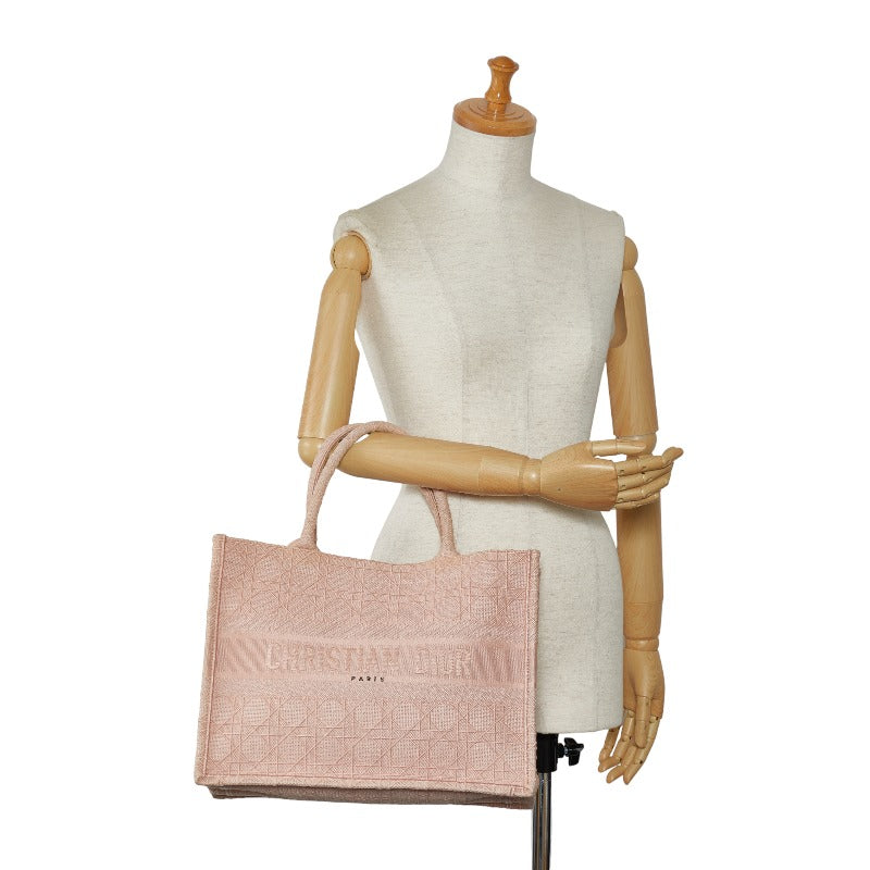 Dior Book Tote Pink Canvas Handbag