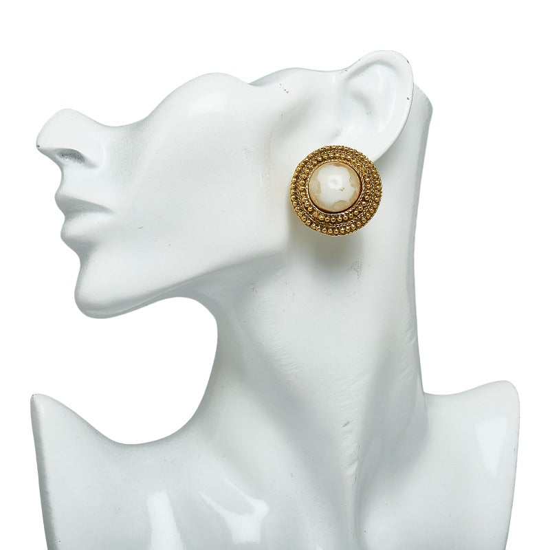 Chanel Gold Plated Pearl Earrings in Very Good Condition