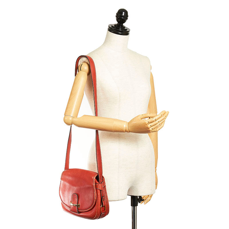 Celine Leather Shoulder Bag Red