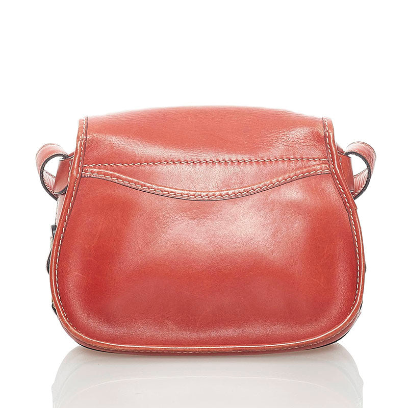 Celine Leather Shoulder Bag Red