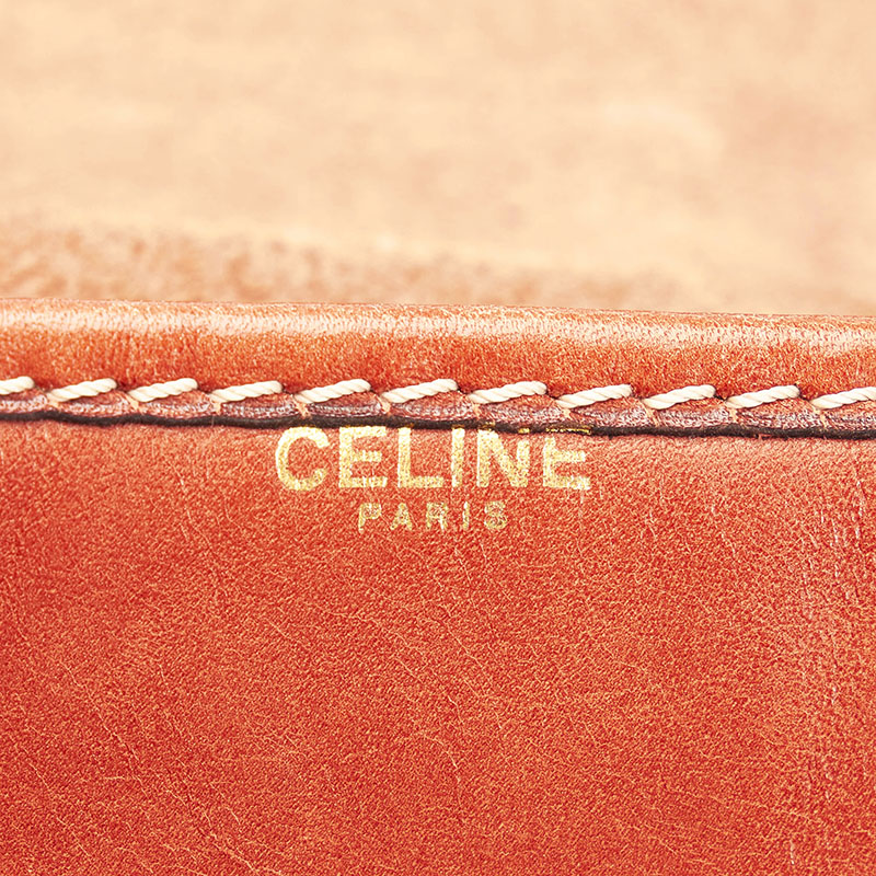 Celine Leather Shoulder Bag Red