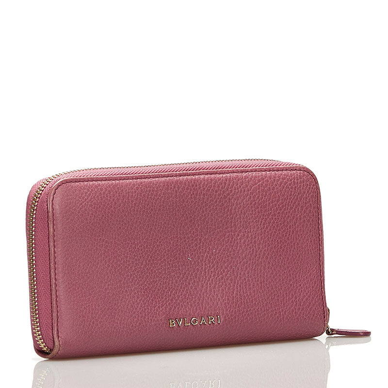 Bvlgari Leather Round Zipper Long Wallet 36338