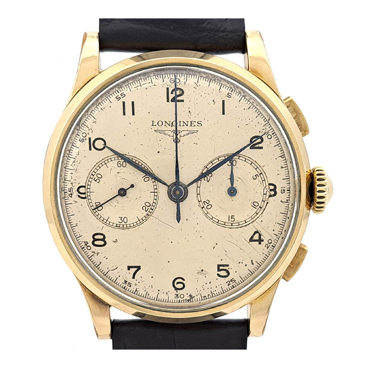 Longines Gold Plated Leather Manual Watch 5971 2