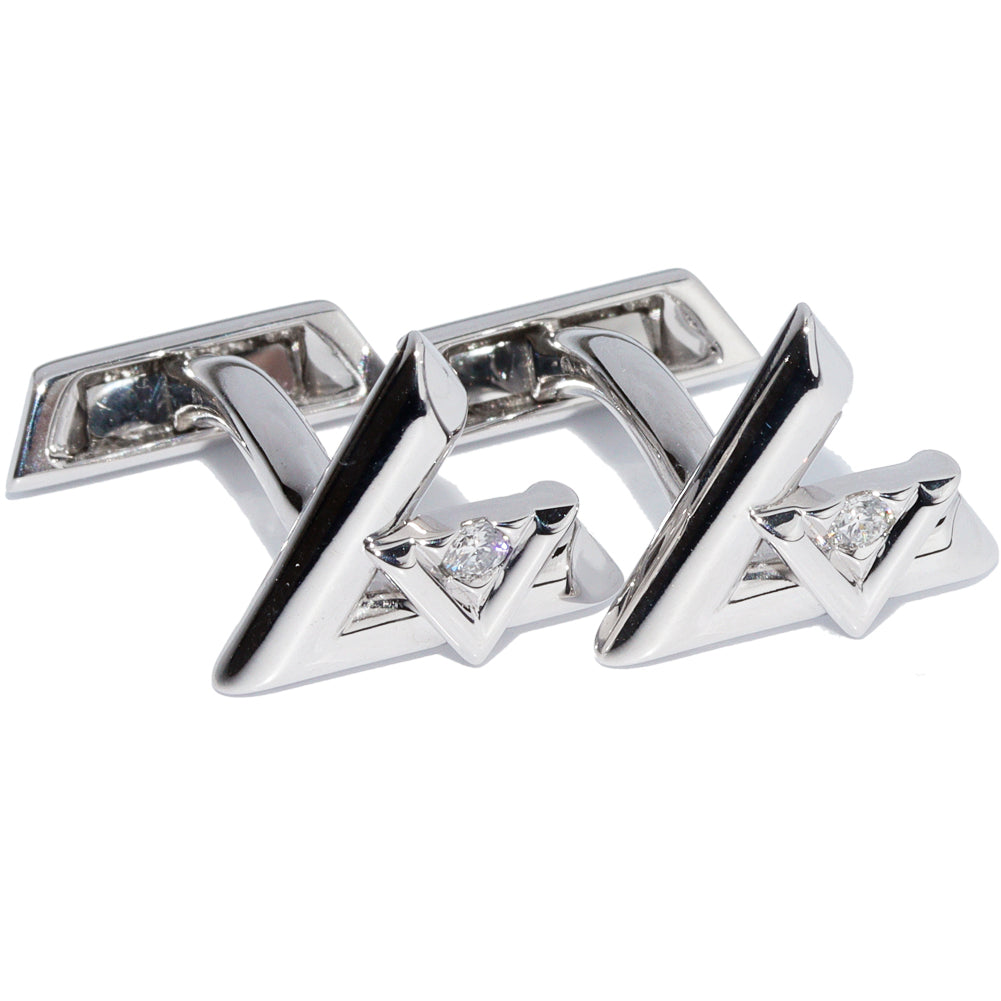 Louis Vuitton K18WG Diamond Cufflinks Q97163