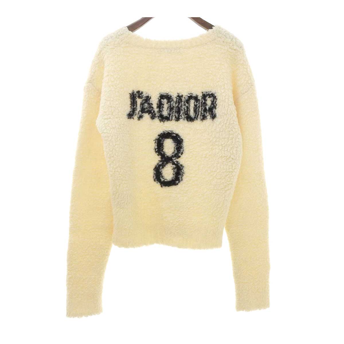 Dior Long Sleeve Knit Sweater Ivory Black