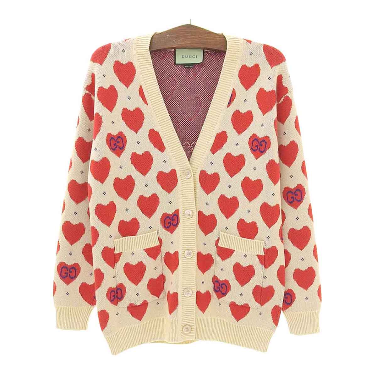 Gucci Heart Cardigan Beige 665119