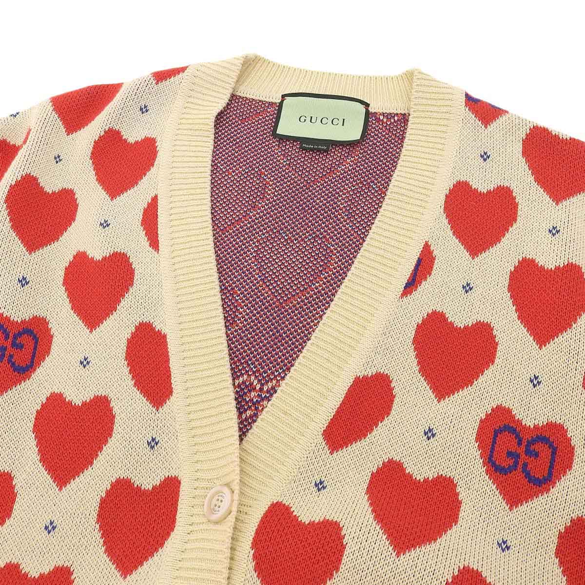 Gucci Heart Cardigan Beige 665119