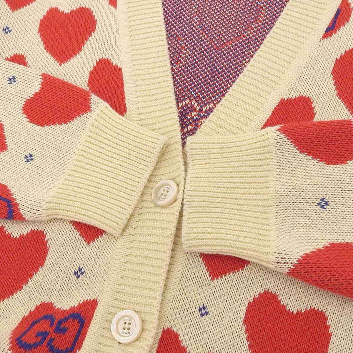 Gucci Heart Cardigan Beige 665119