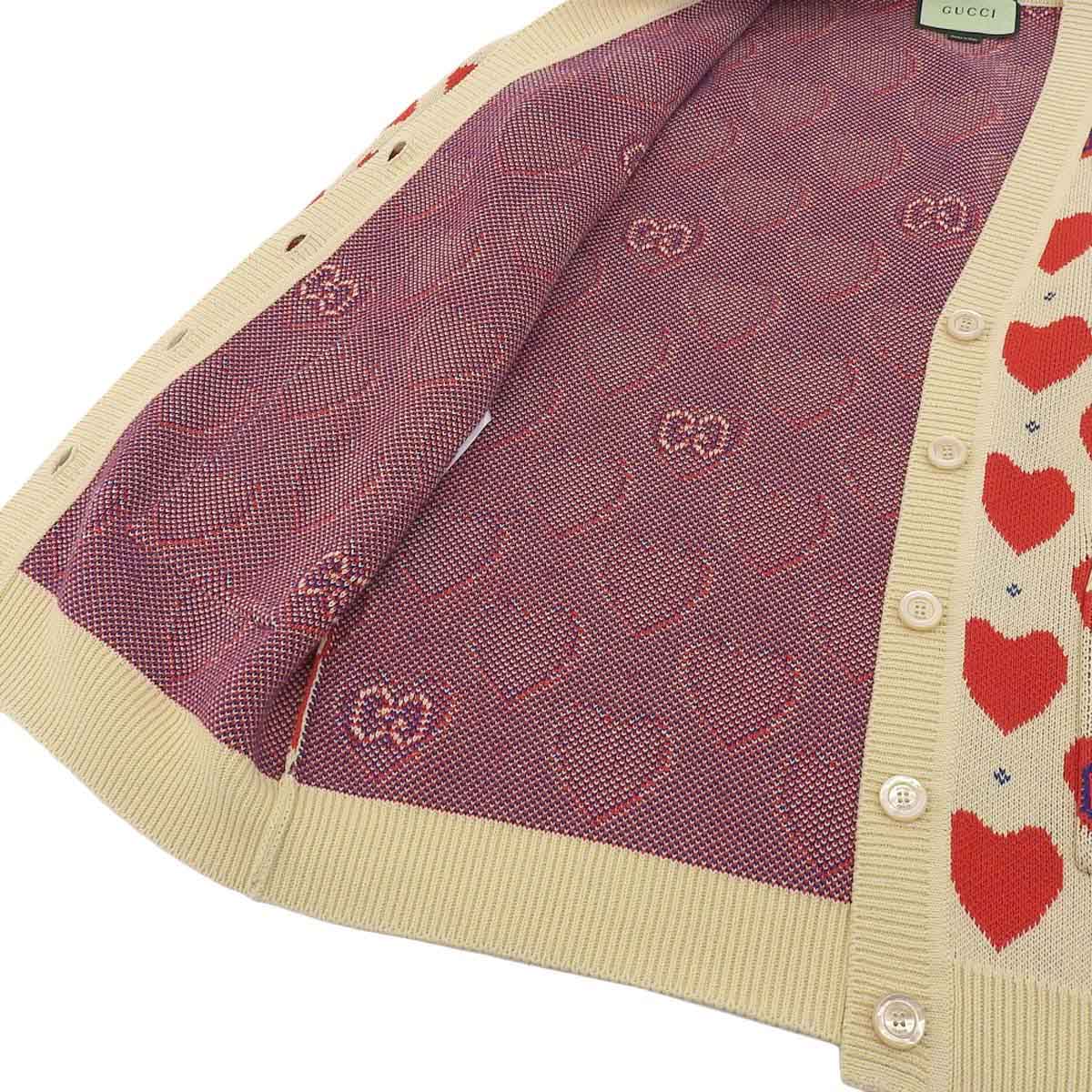 Gucci Heart Cardigan Beige 665119