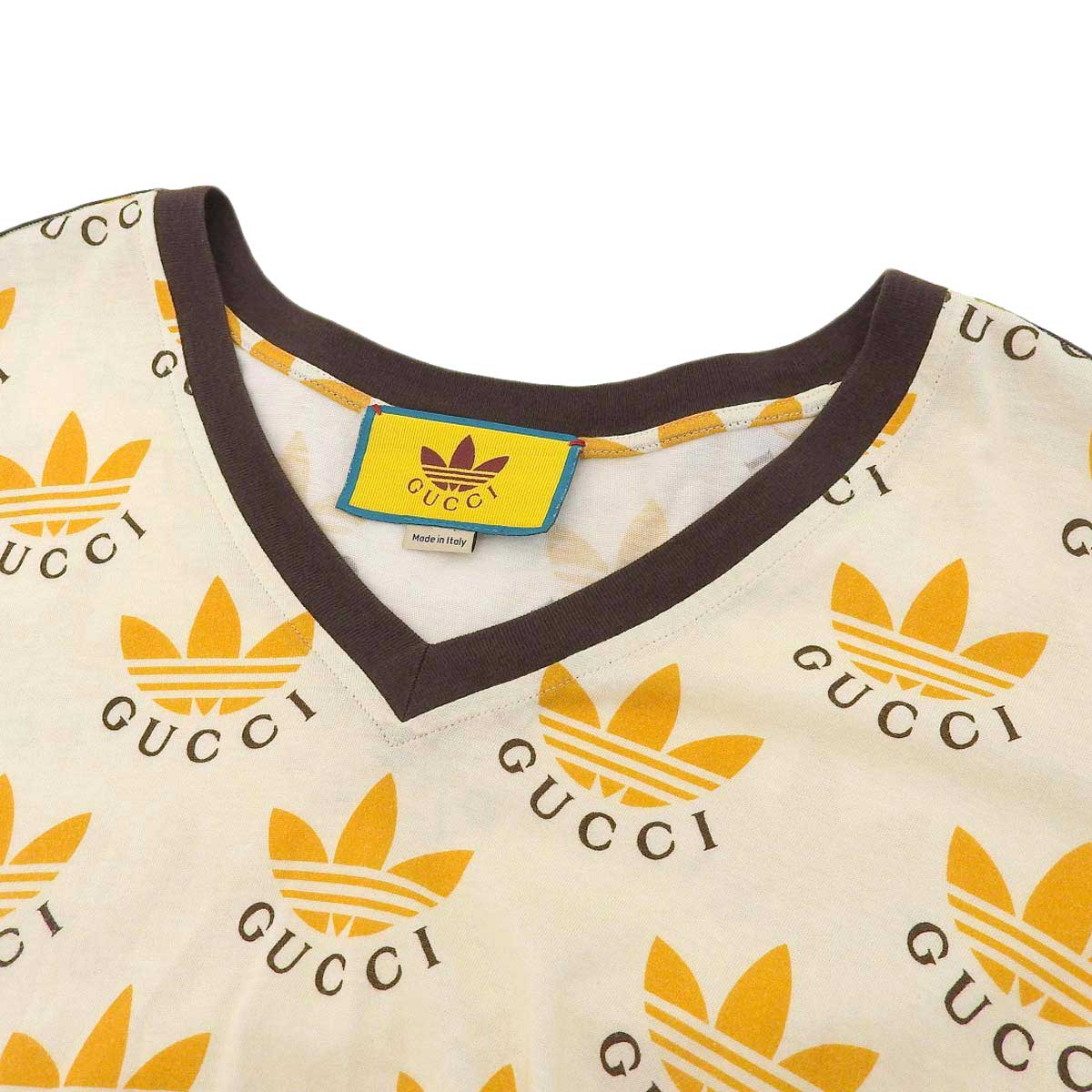 Gucci Logo T-Shirt 693539 Ivory Orange Brown