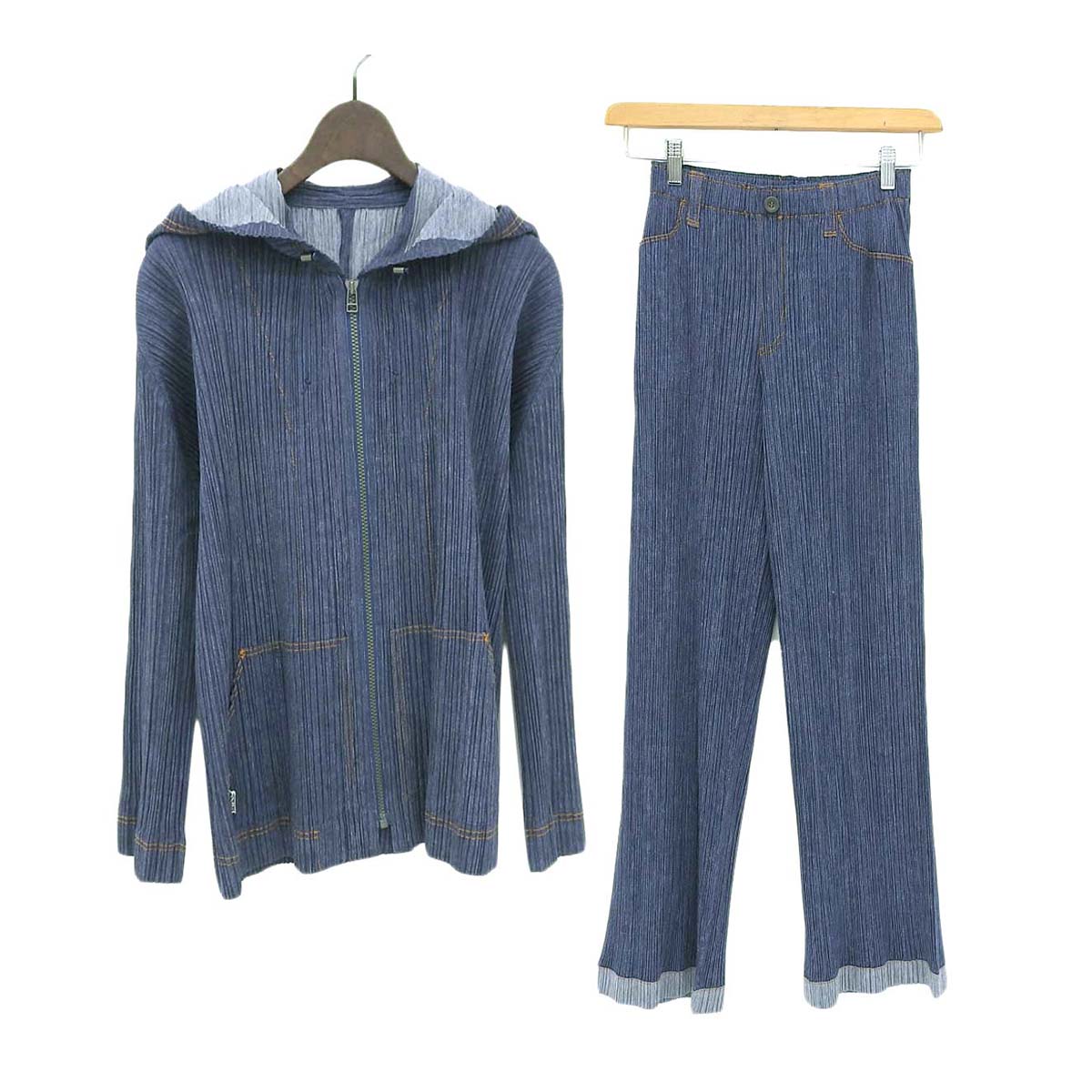 Issey Miyake Pleats Please Set Up Jacket Blue