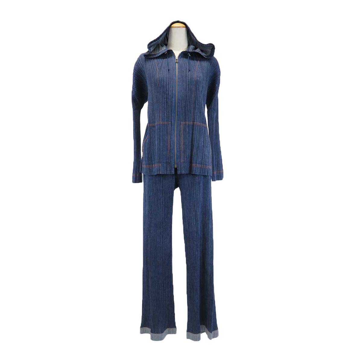 Issey Miyake Pleats Please Set Up Jacket Blue