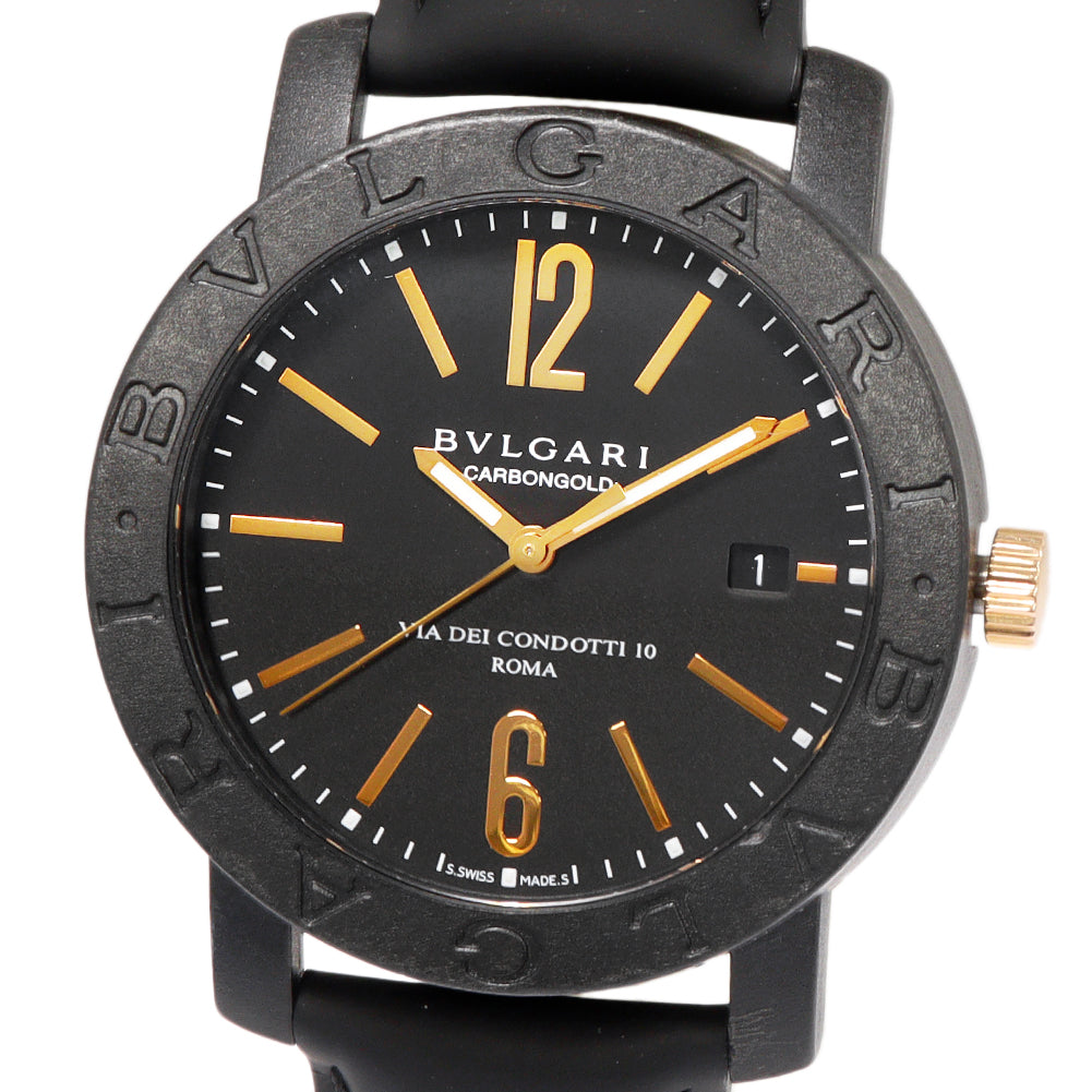 Bvlgari Bvlgari BB40CL Carbon Leather Automatic Men's Watch in Great Condition