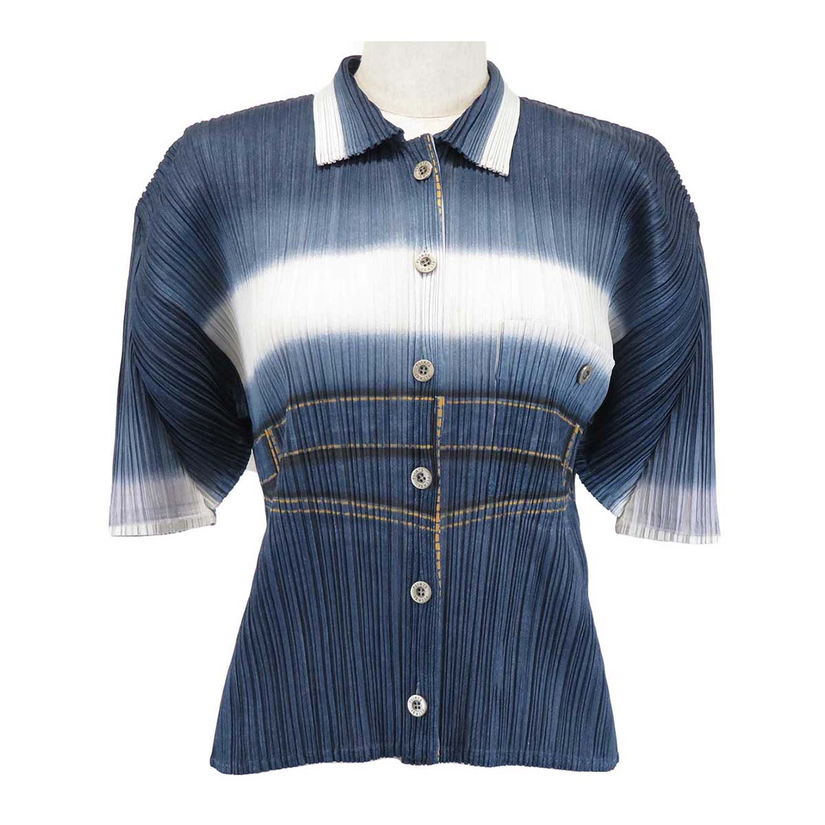 Pleats Please Denim Print Shirt PP22 JJ894