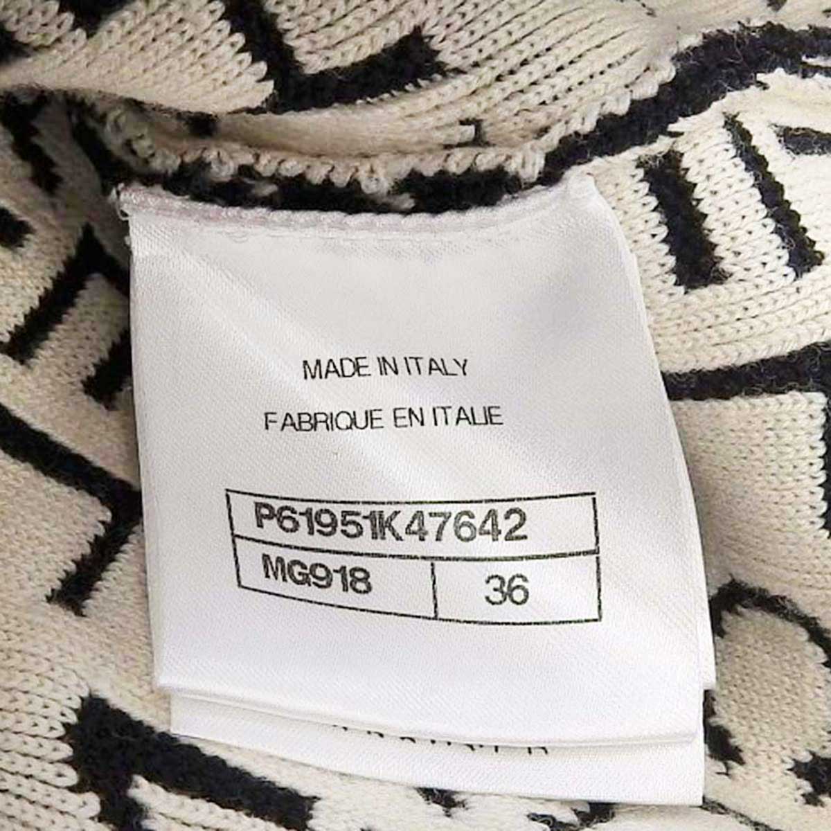 Chanel Logo Knit Sweater Black White