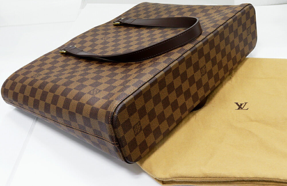 Louis Vuitton Brown Damier Ebene Canvas Sac Plat Venice Tote Bag