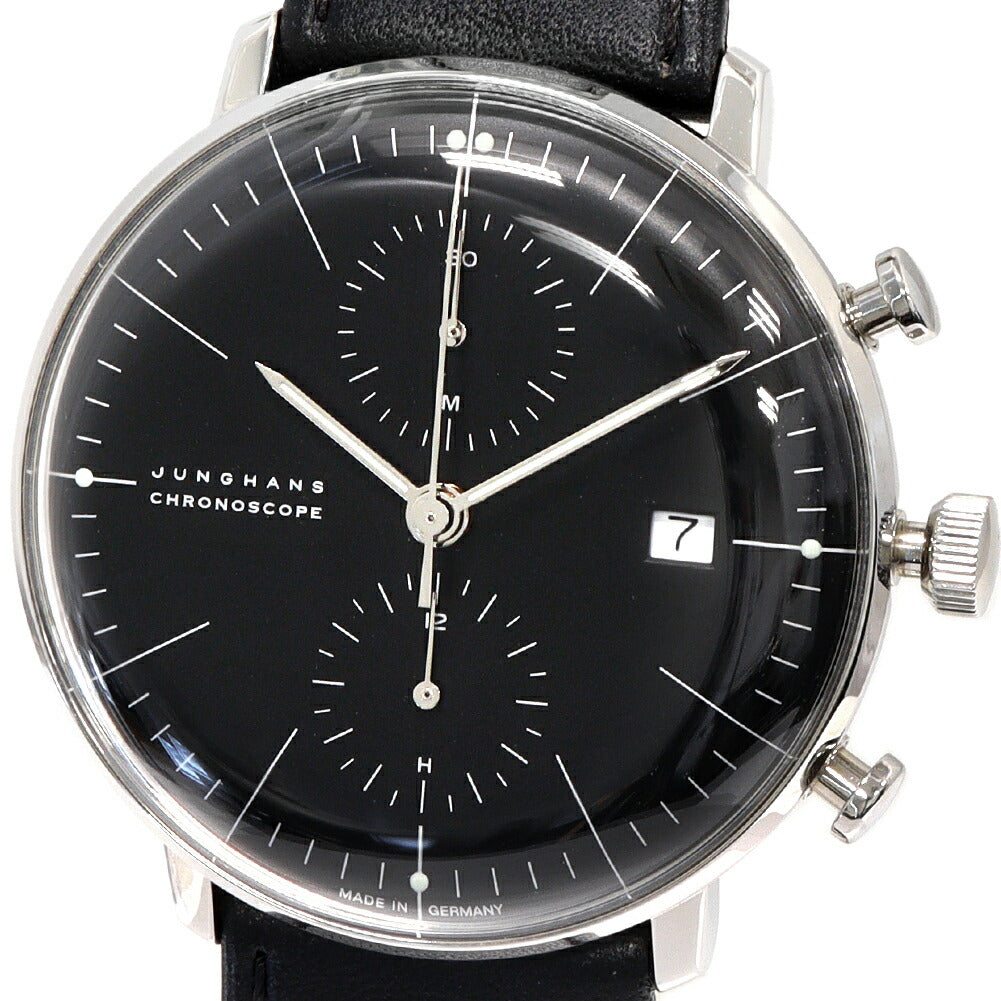 Junghans Max Bill Automatic Watch 027/4601 Stainless Steel Leather in Pristine Condition