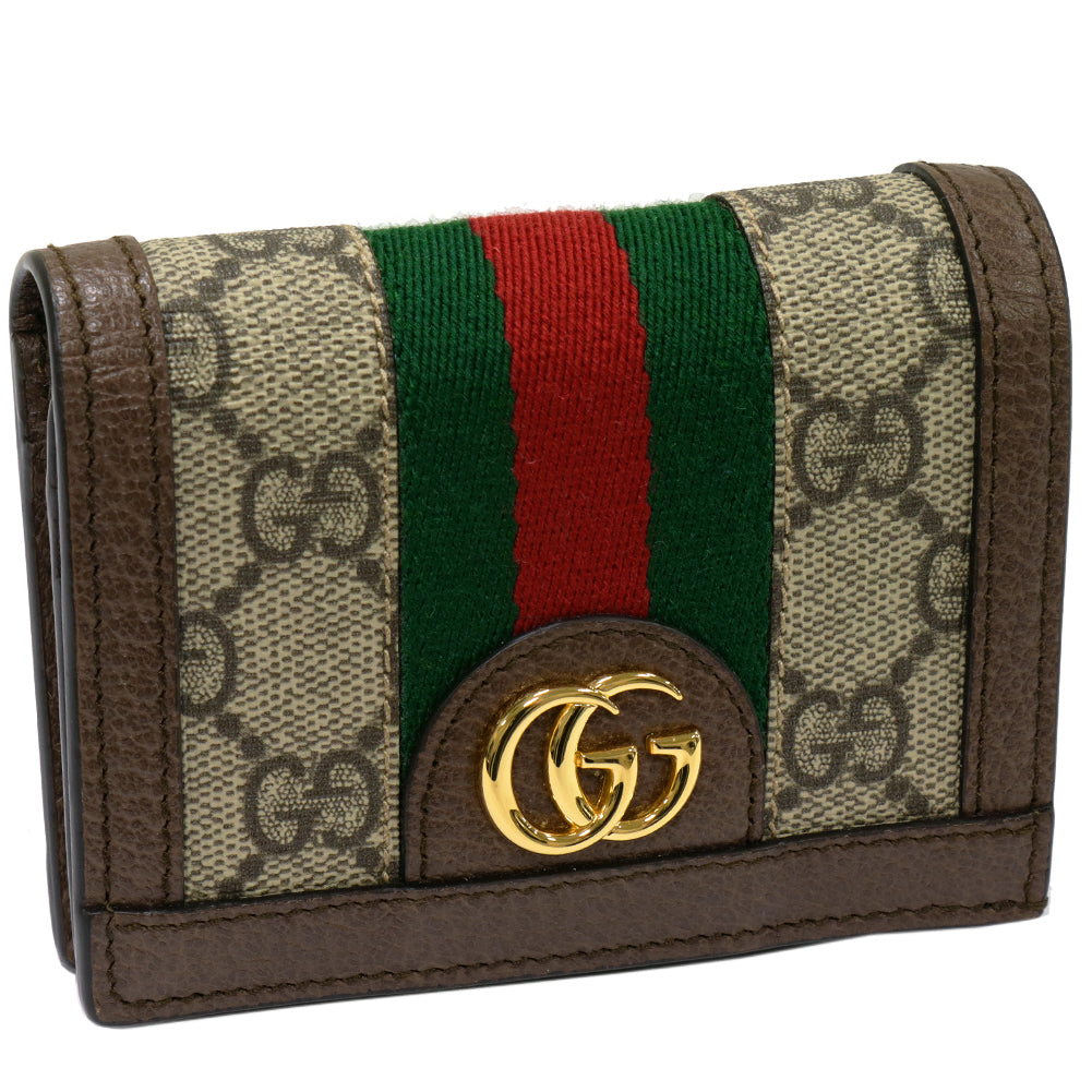 Gucci Ophidia PVC Canvas Bifold Wallet Beige in Pristine Condition