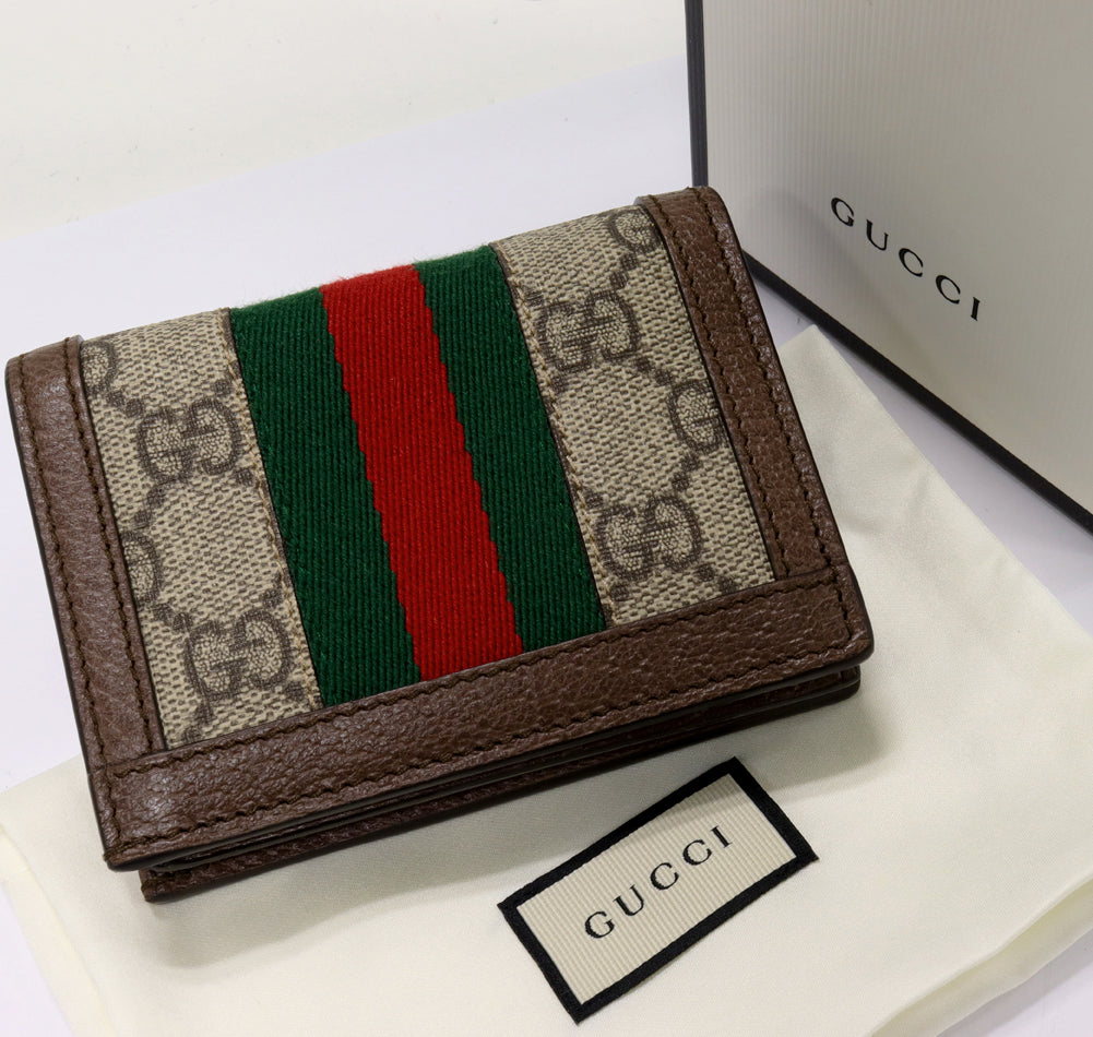 Gucci Ophidia PVC Canvas Bifold Wallet Beige