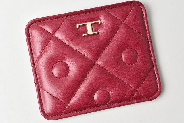 Tod's Leather Card Case/Pass Case/Bordeaux