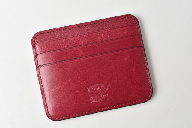 Tod's Leather Card Case/Pass Case/Bordeaux