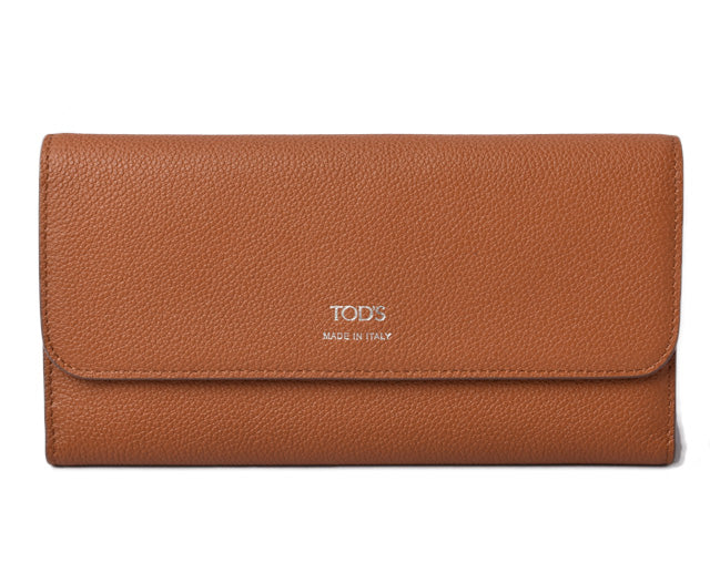 Tod's Leather Trifold Wallet Brown/Orange