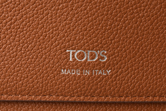 Tod's Leather Trifold Wallet Brown/Orange