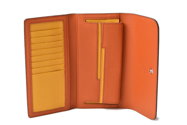 Tod's Leather Trifold Wallet Brown/Orange