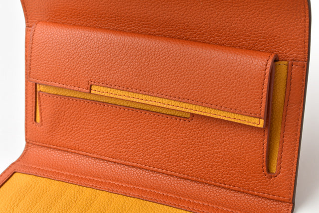 Tod's Leather Trifold Wallet Brown/Orange