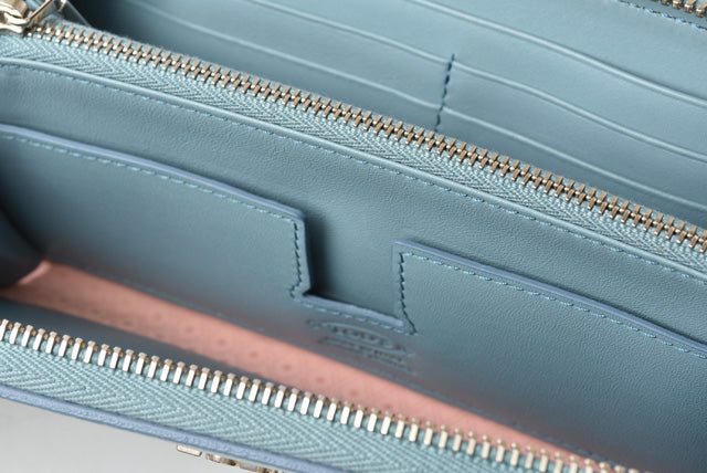 Tod's Leather Long Wallet Light Blue