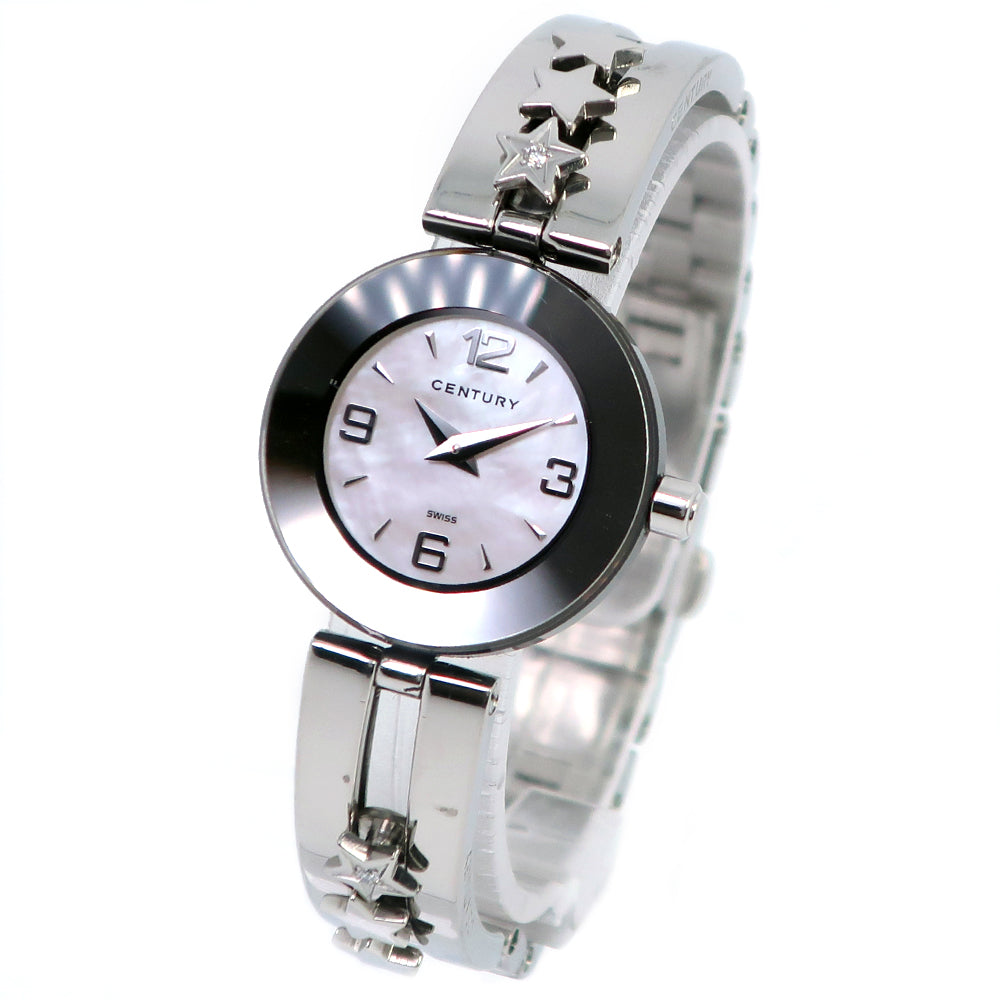 Century Time Gem Stainless Steel Shell Quartz Ladies Watch with Pink Shell Dial (Pre-Owned)